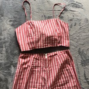Red two piece pant set